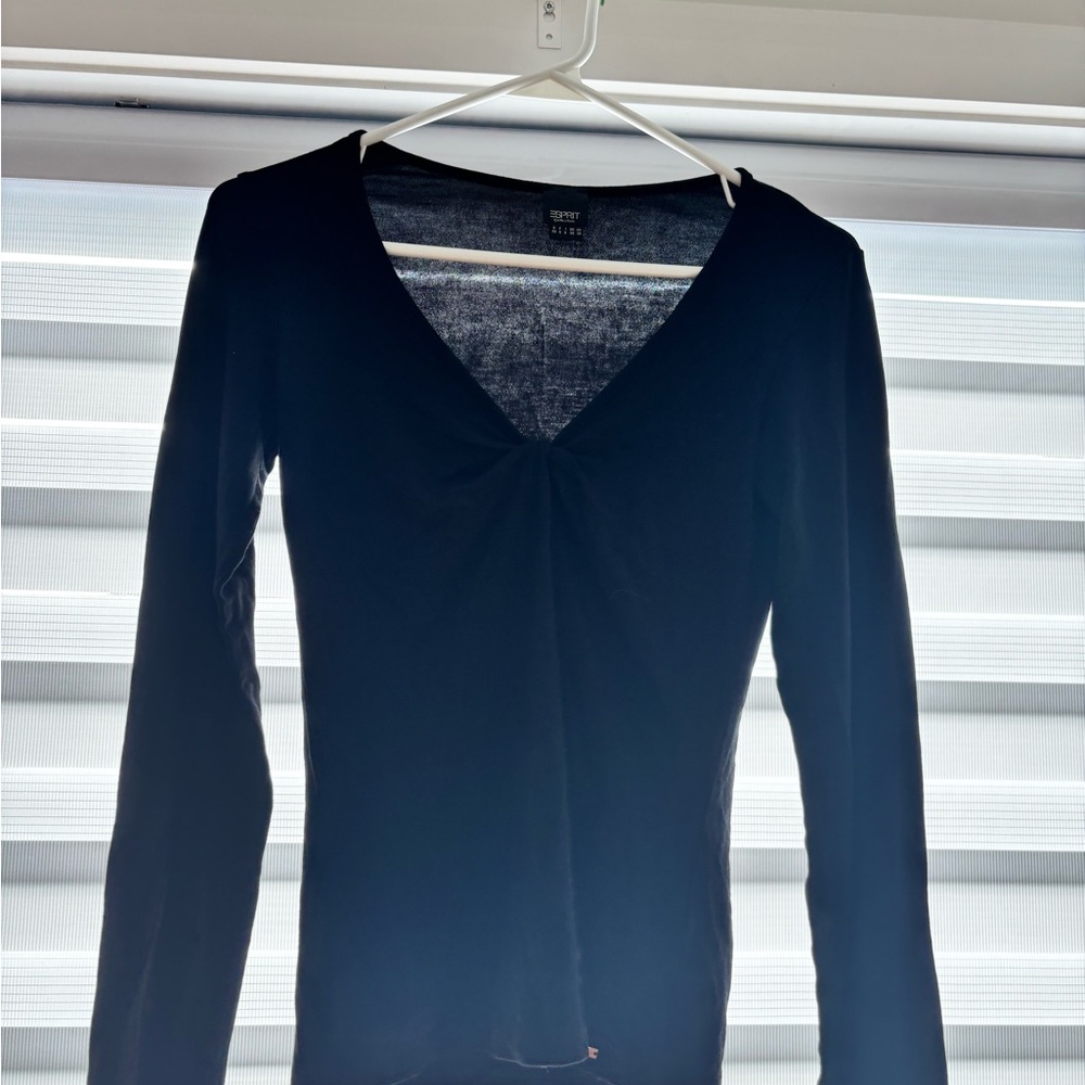 Black V-Neck Top